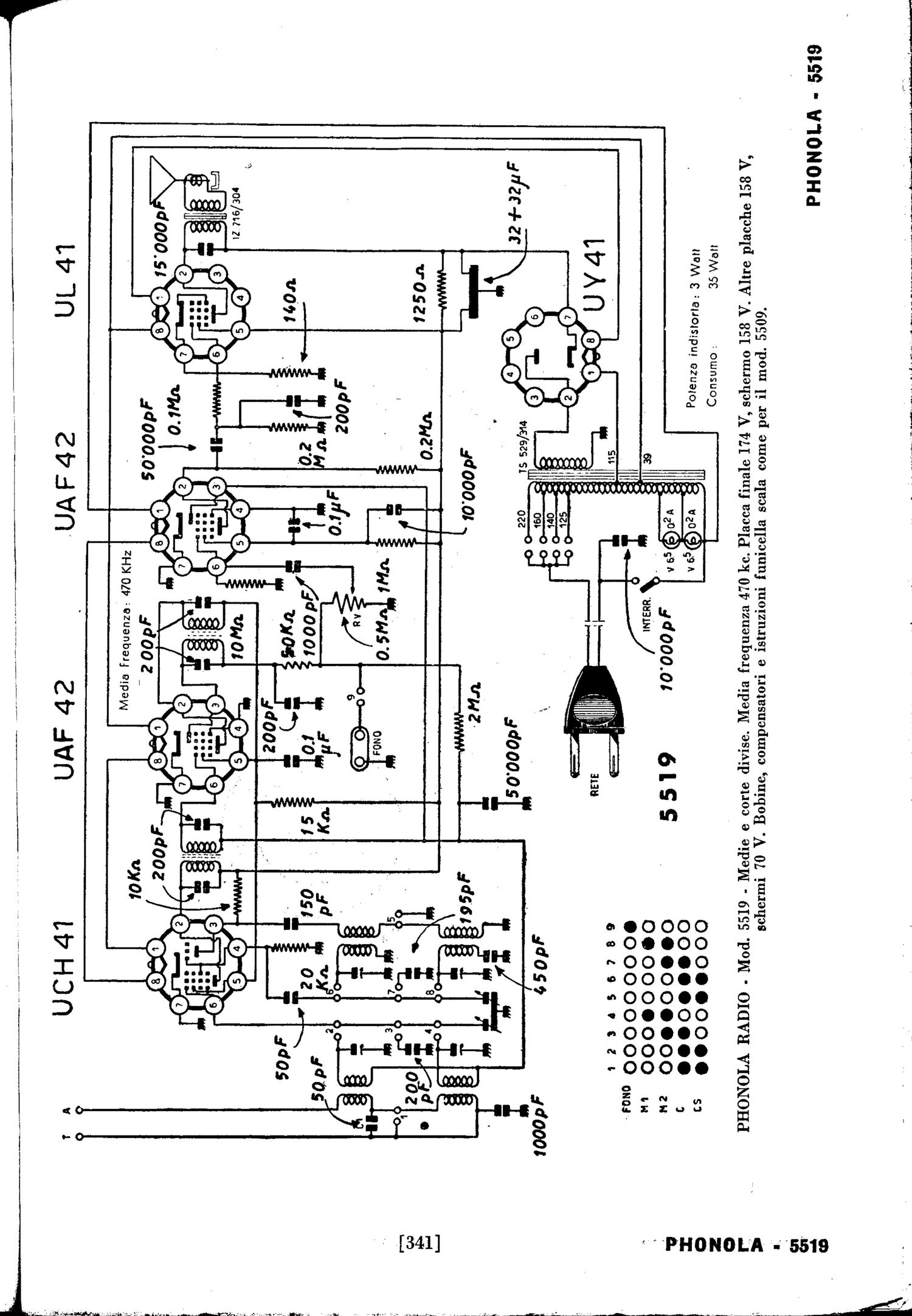phonola 5519 schematic