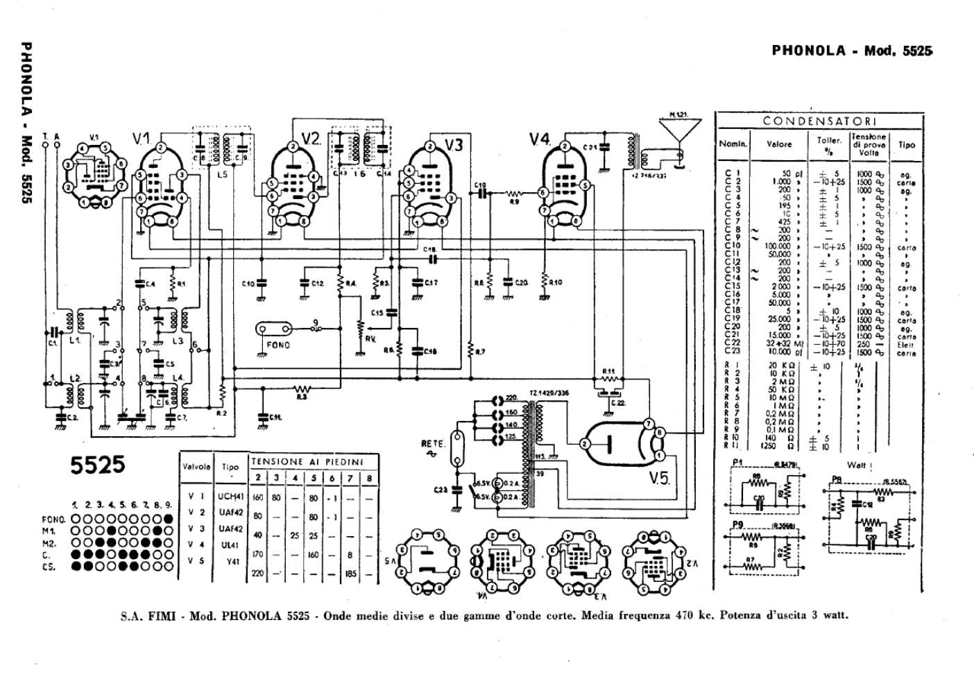 phonola 5525 schematic
