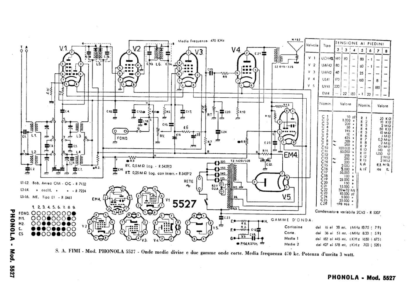 phonola 5527 schematic