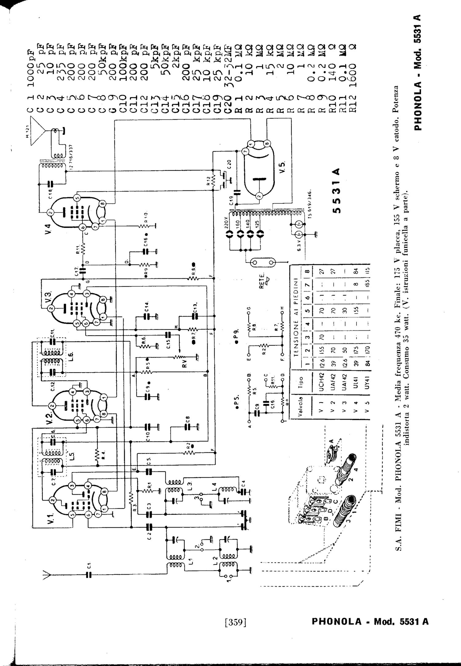 phonola 5531a schematic