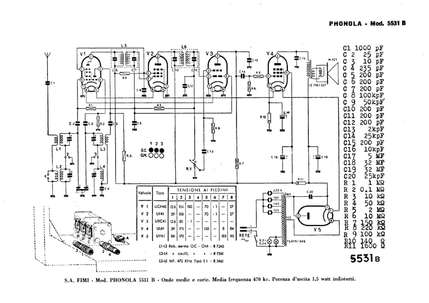 phonola 5531b schematic