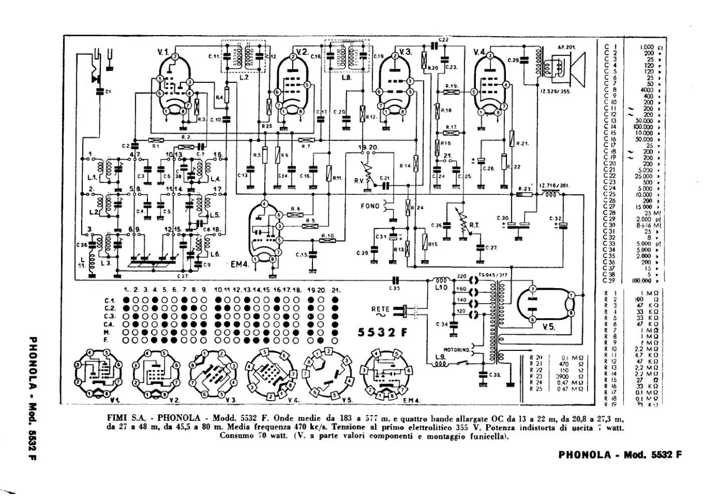 phonola 5532f schematic