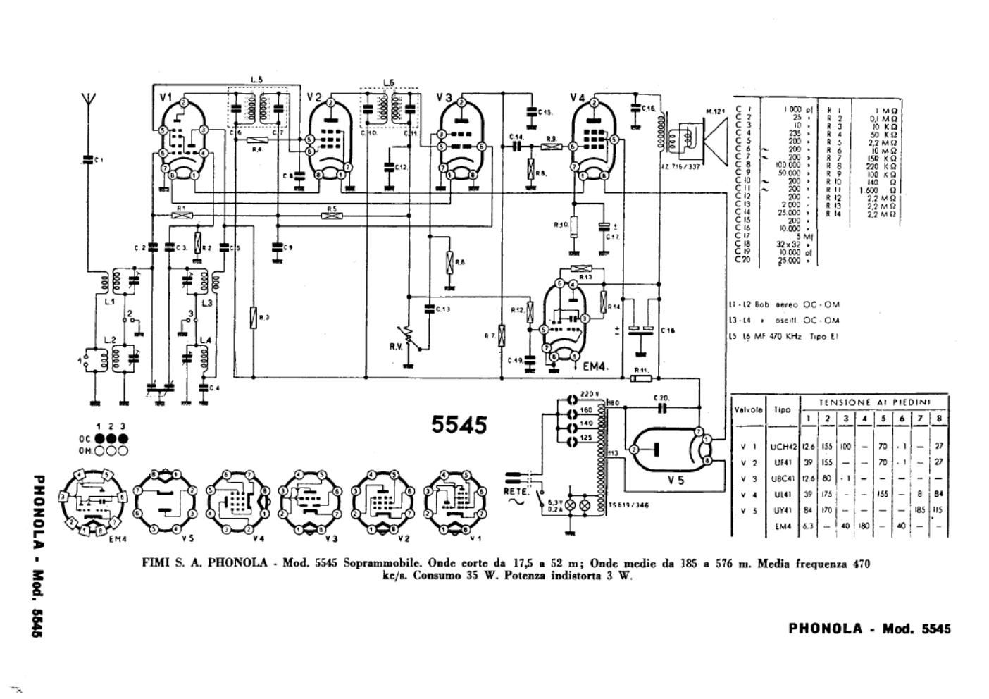 phonola 5545 schematic