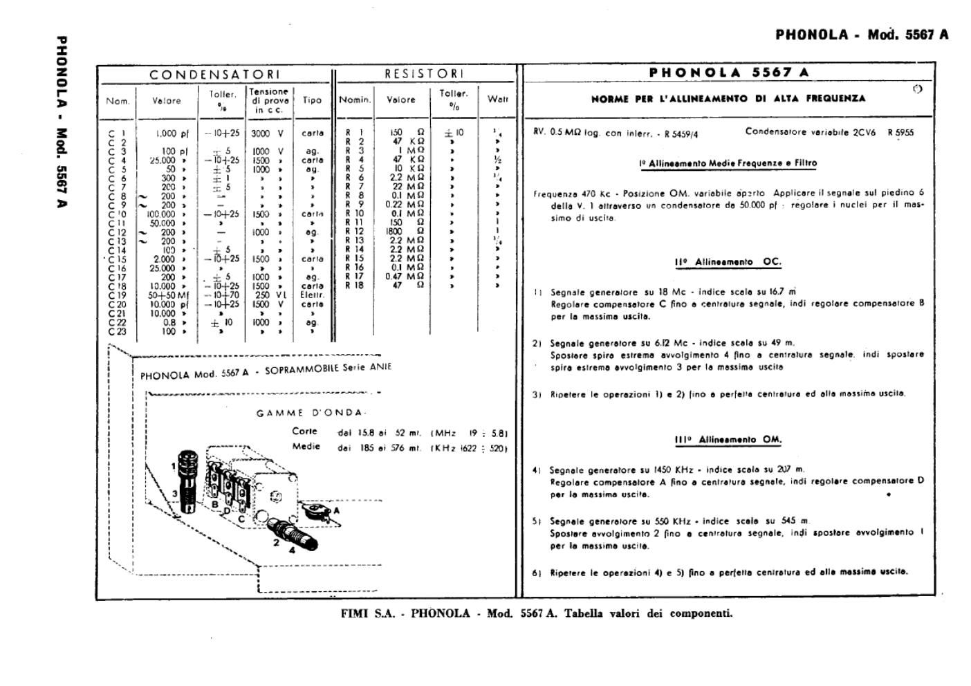 phonola 5567a components