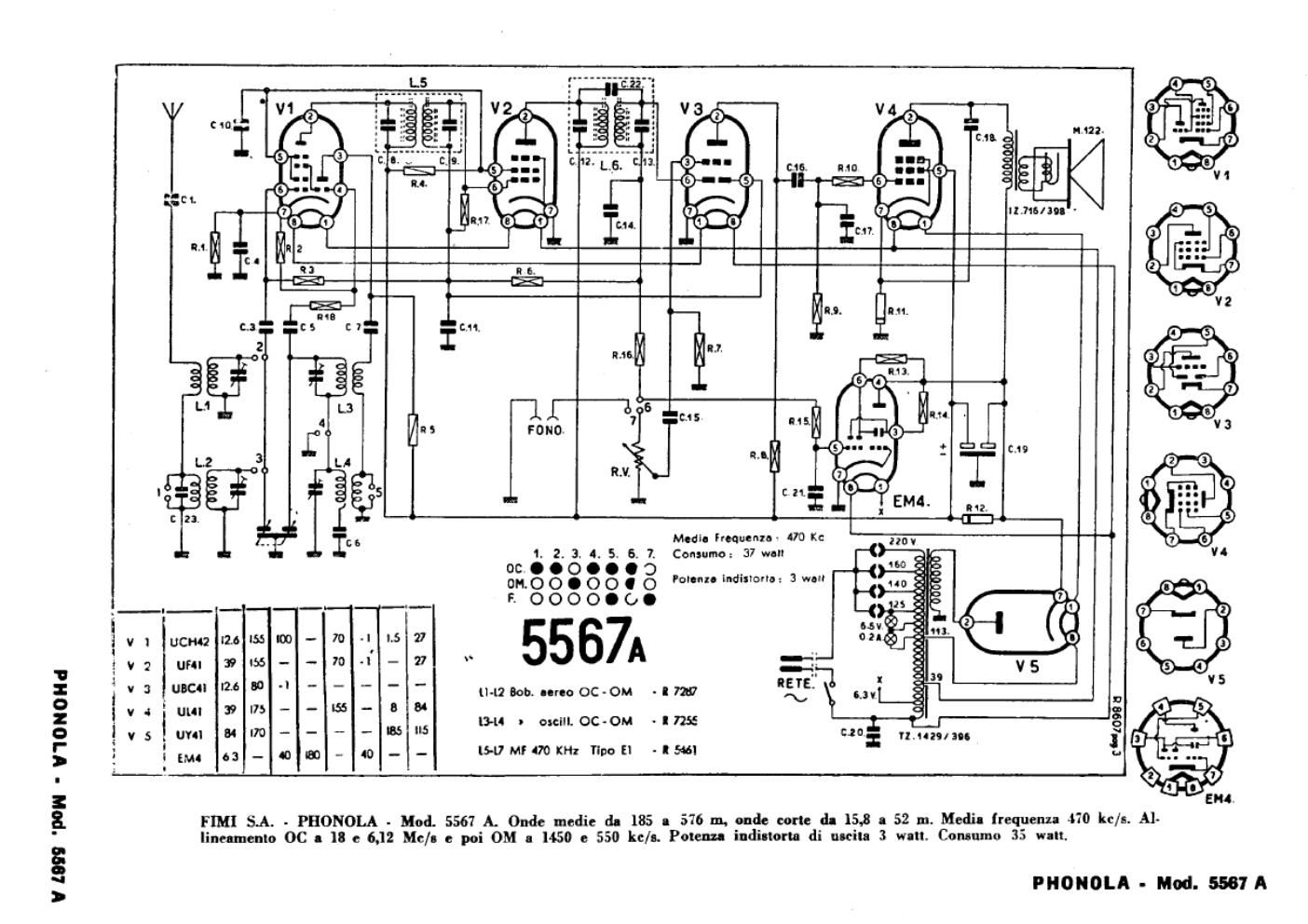 phonola 5567a schematic