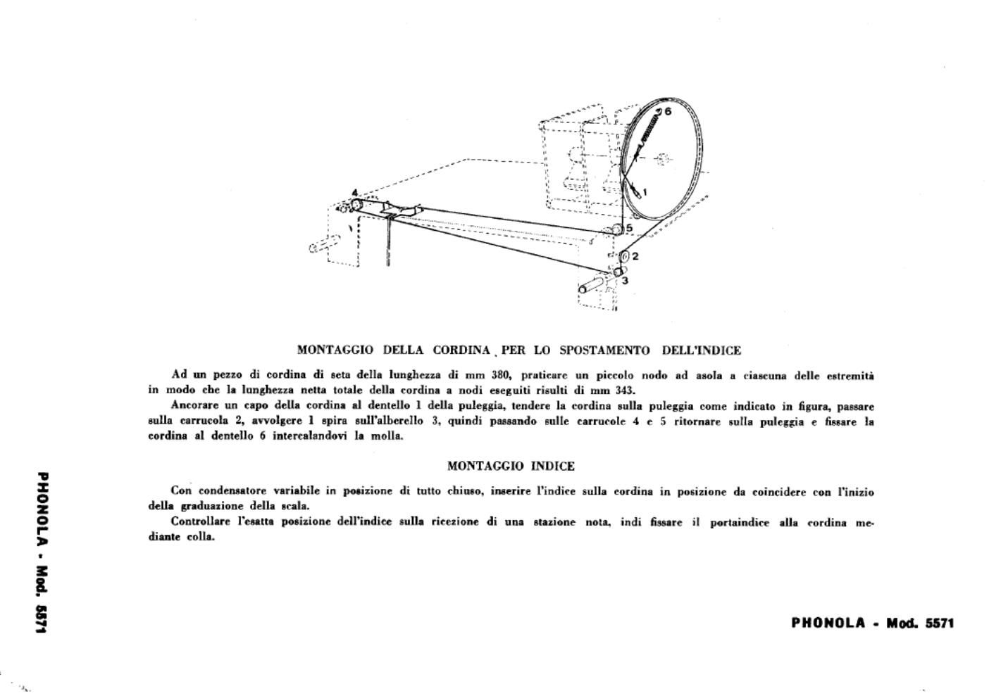 phonola 5571 tuning cord