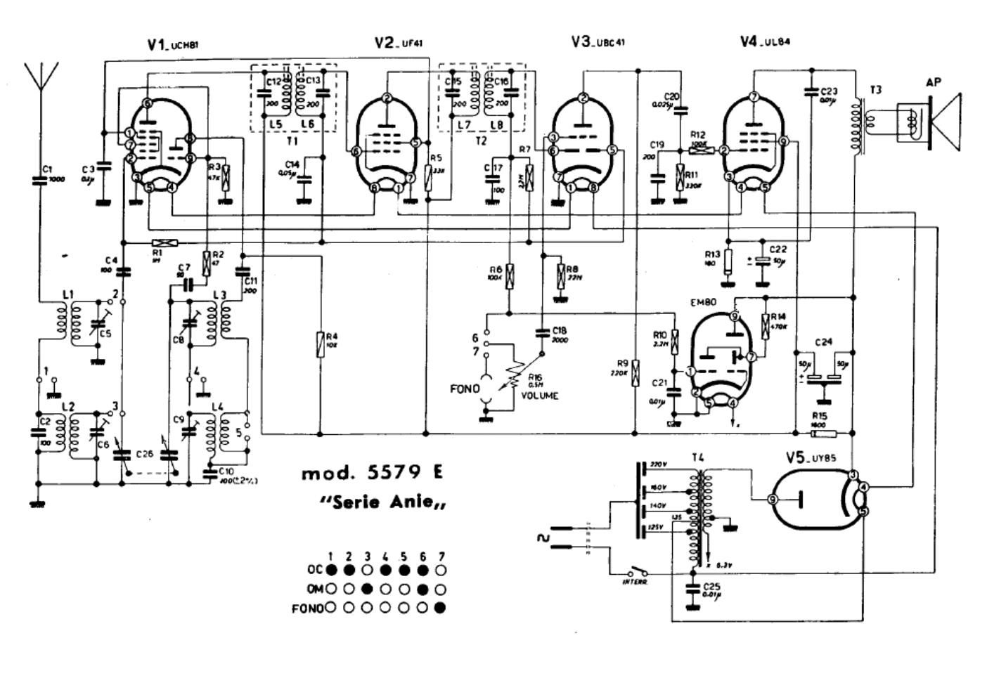 phonola 5579e schematic