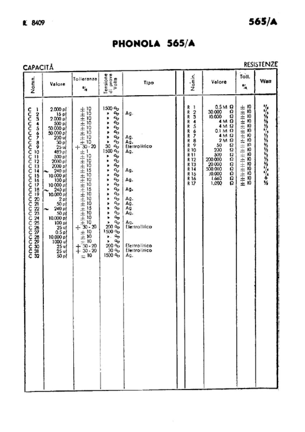 phonola 565a components