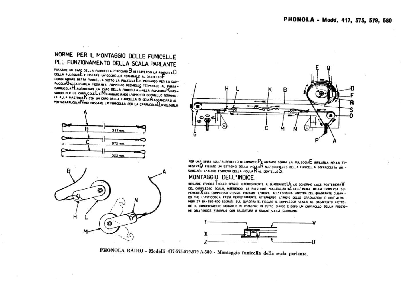 phonola 575 tuning cord