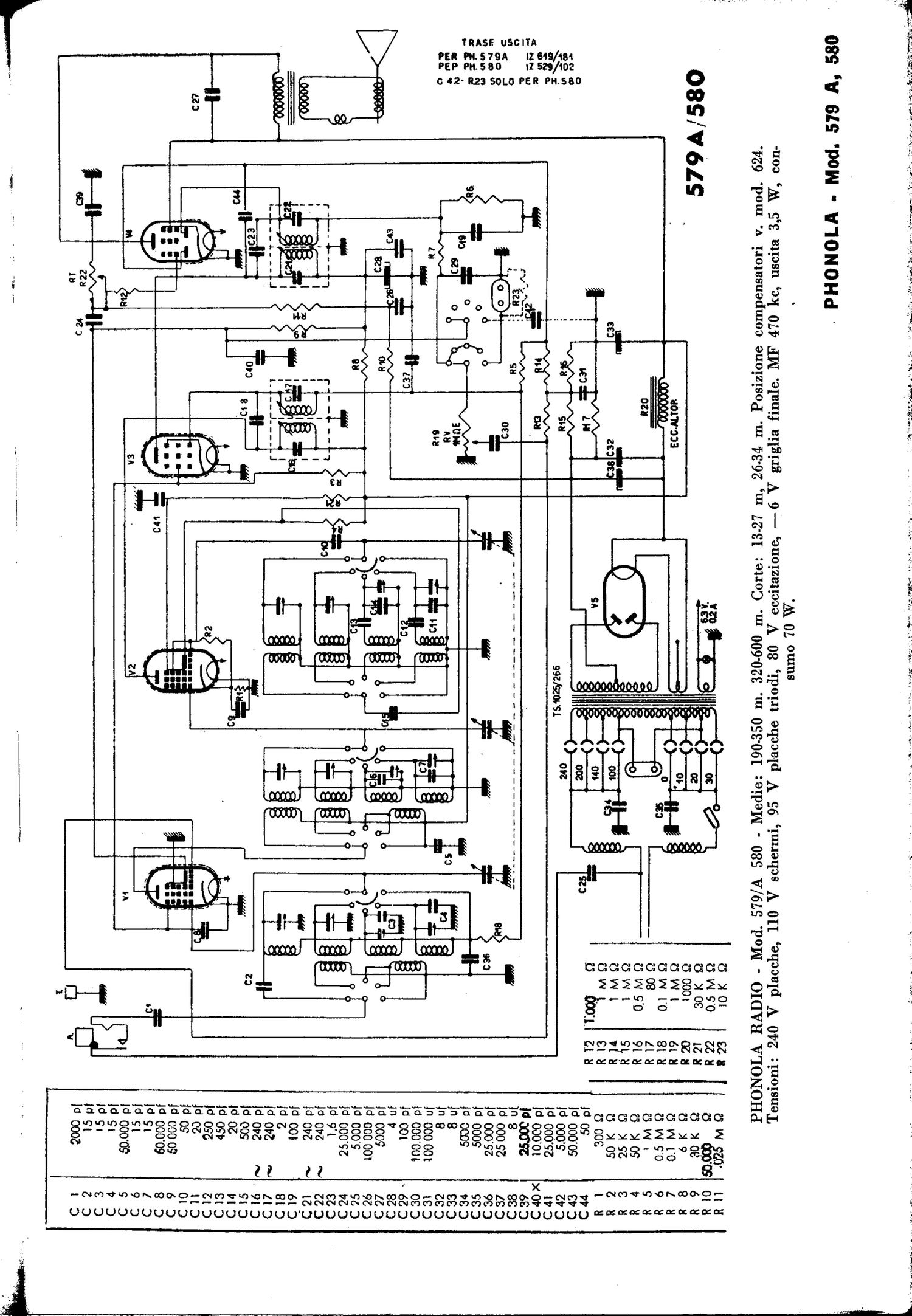 phonola 579a 580 version