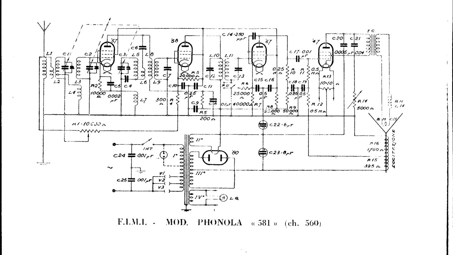 phonola 581 schematic