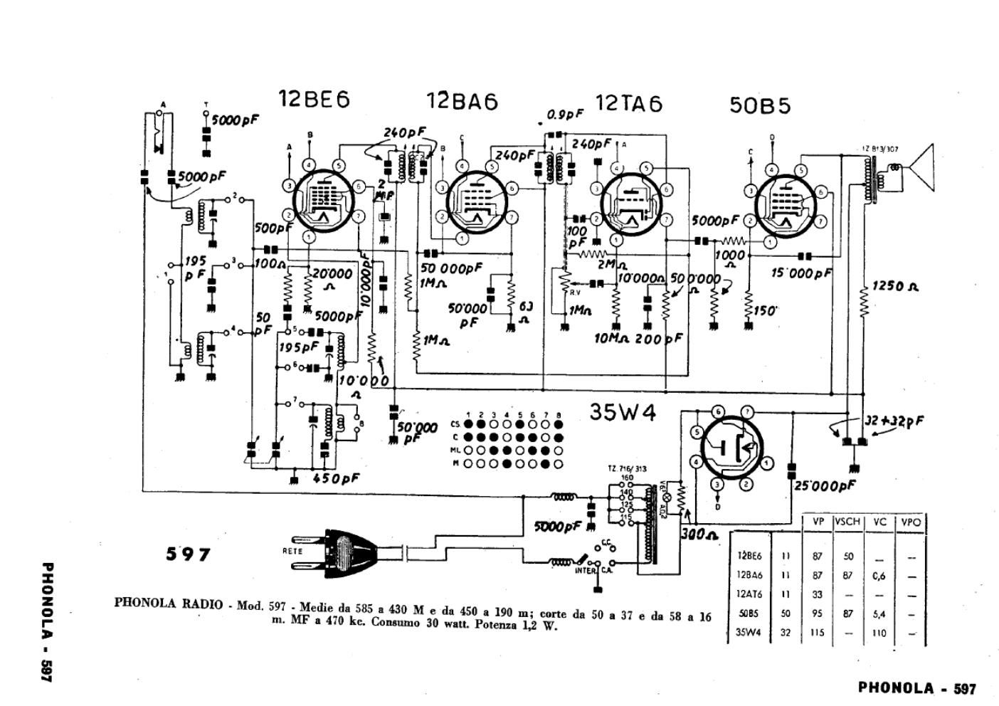 phonola 597 schematic