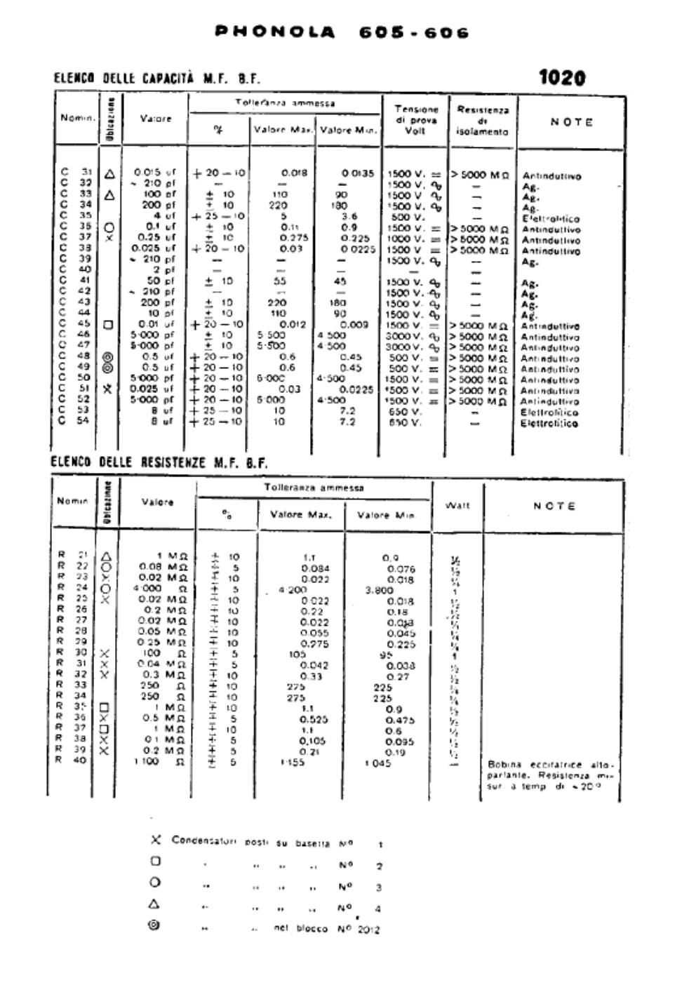 phonola 605 606 components