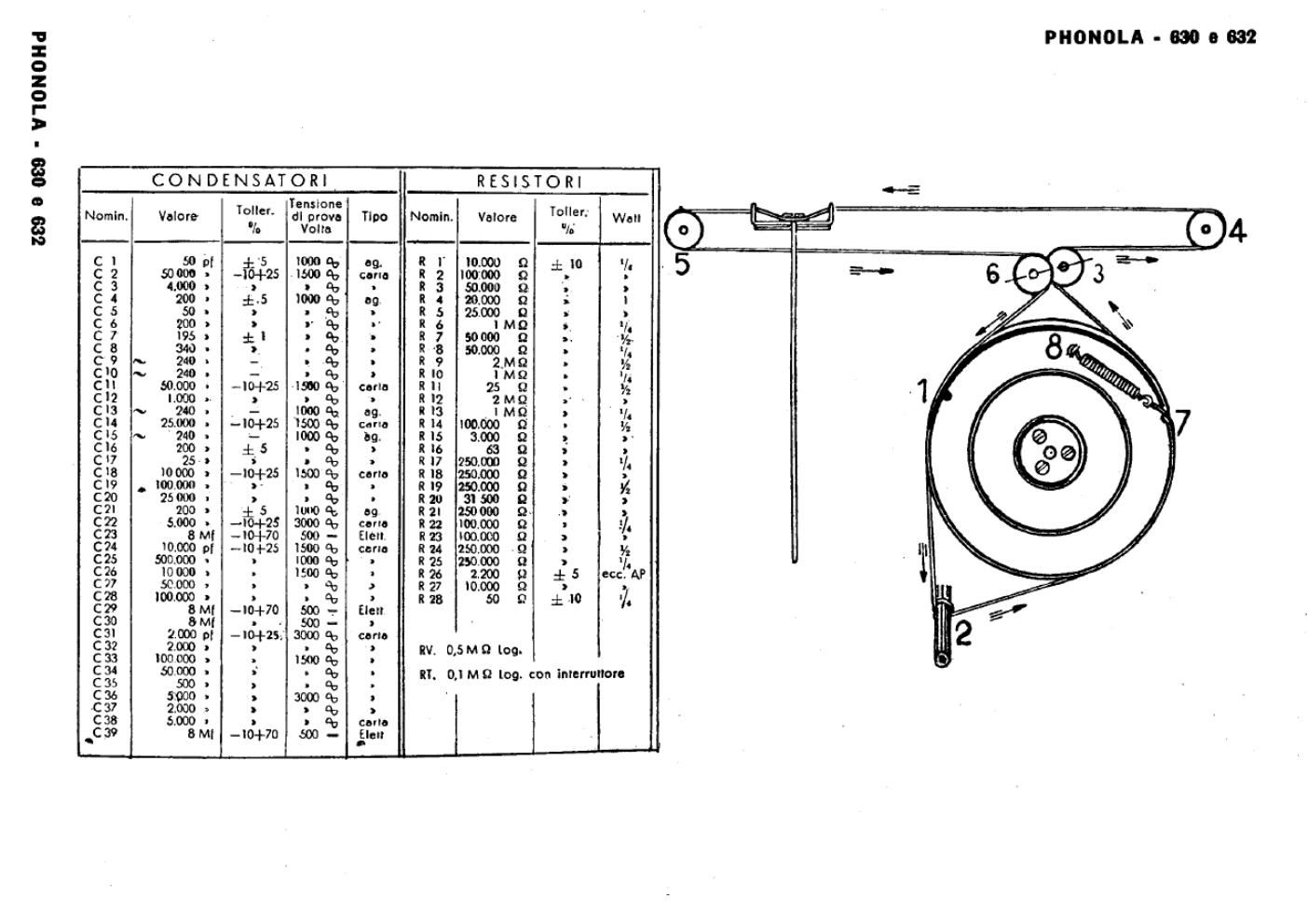 phonola 630 632 components