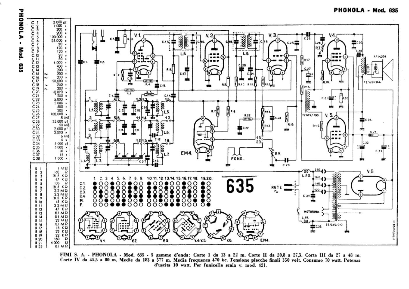phonola 635 schematic