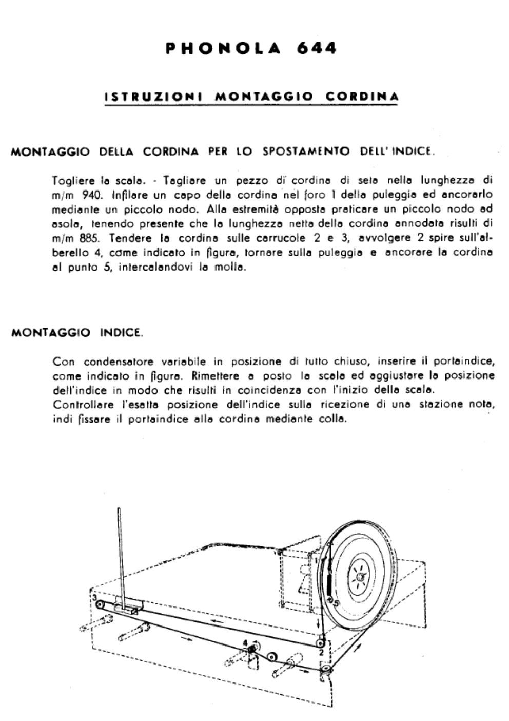 phonola 644 tuning cord