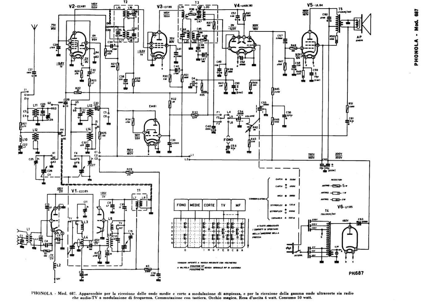 phonola 687 schematic