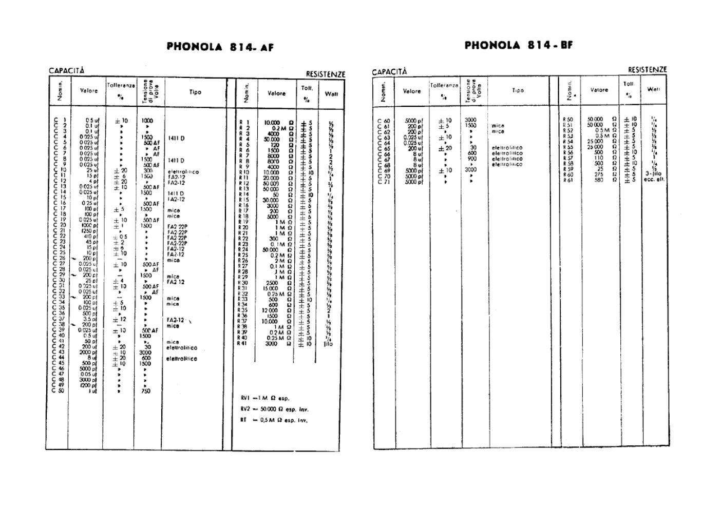 phonola 814 components