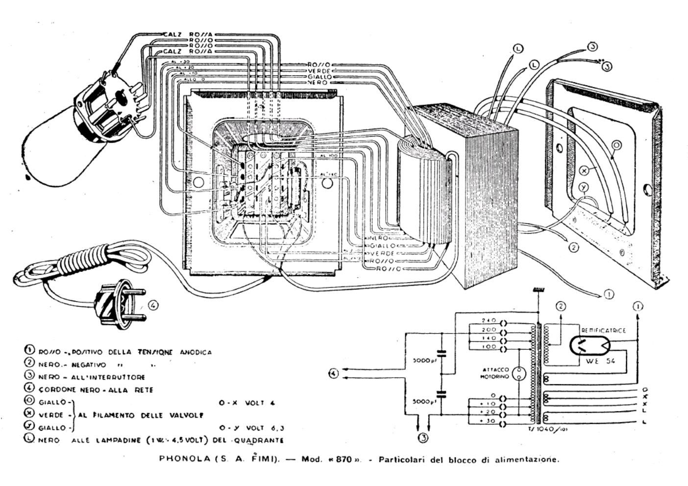 phonola 870 power supply assembly