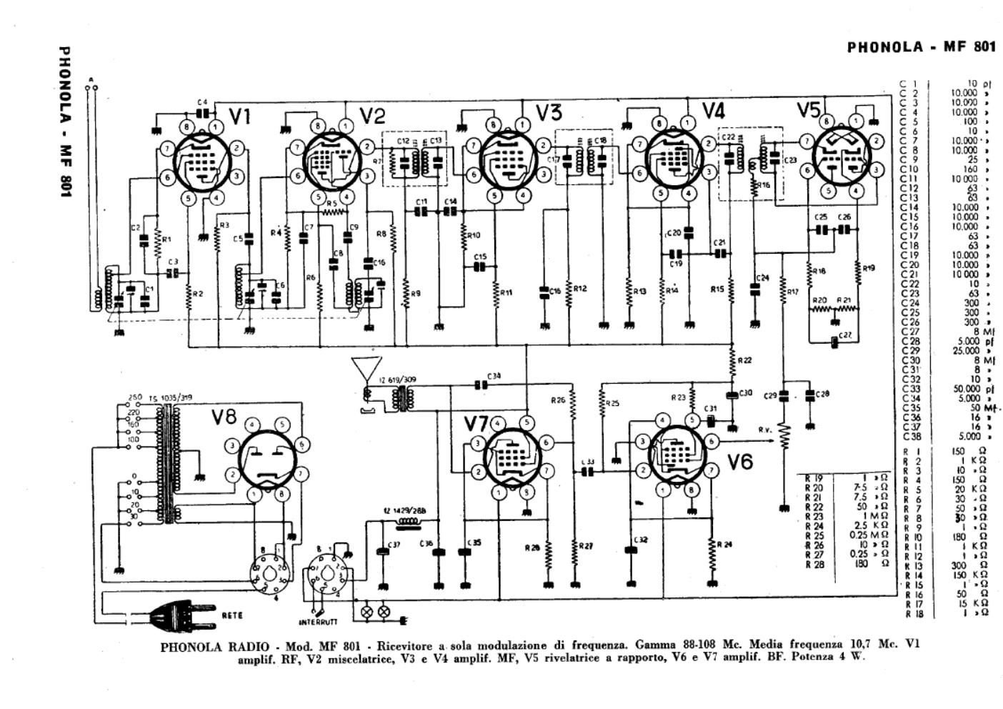 phonola mf801 schematic