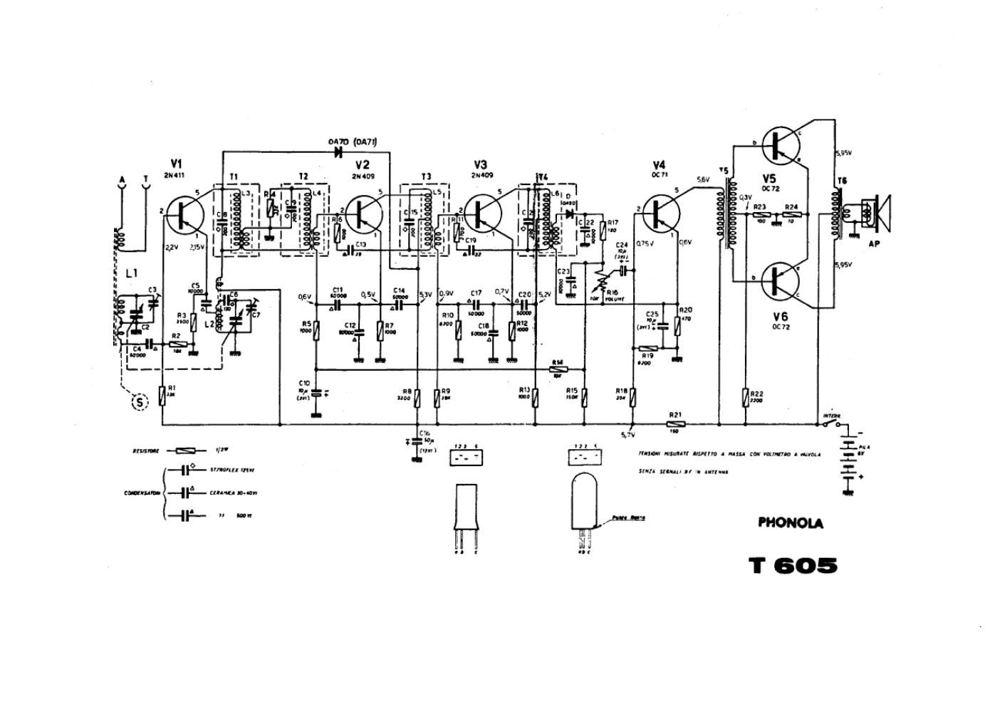 phonola t605 schematic