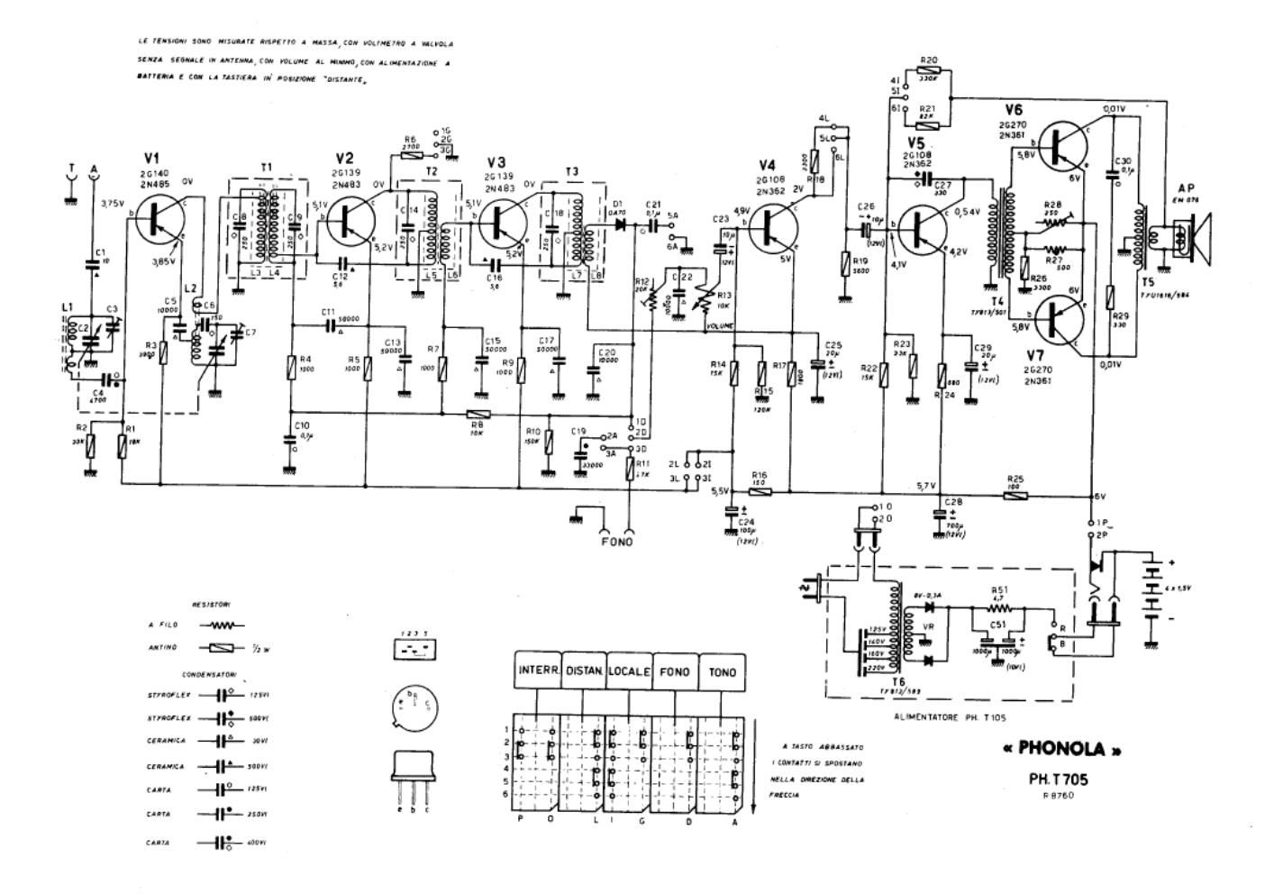 phonola t705 schematic