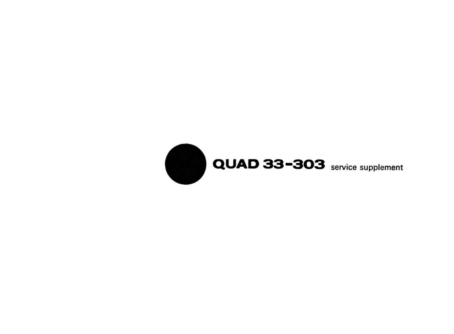 Quad 33 303 Service Manual