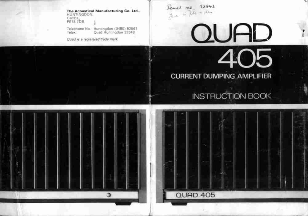 Quad 405 Owners Manual