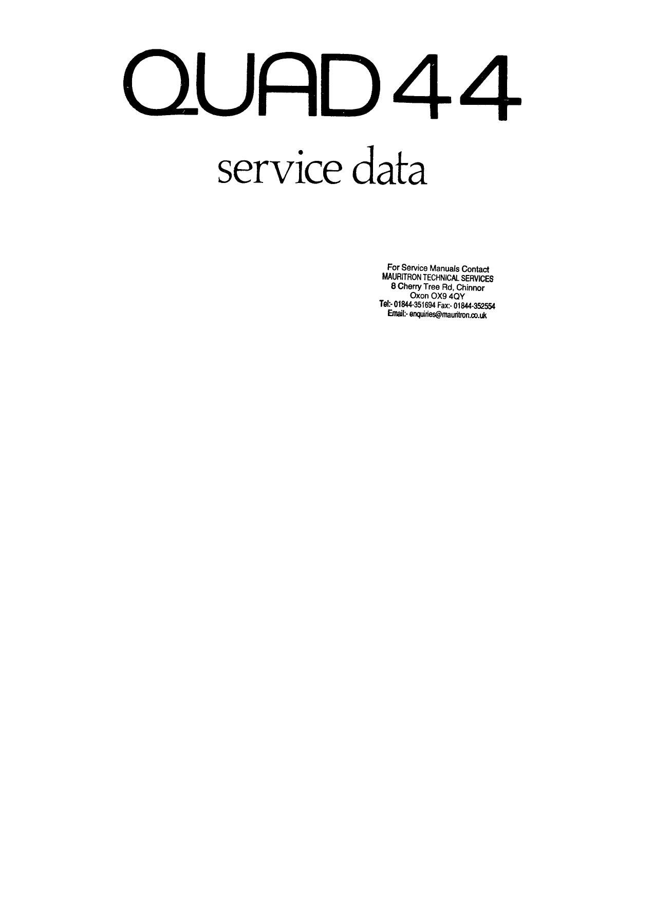 Quad 44 Service Manual