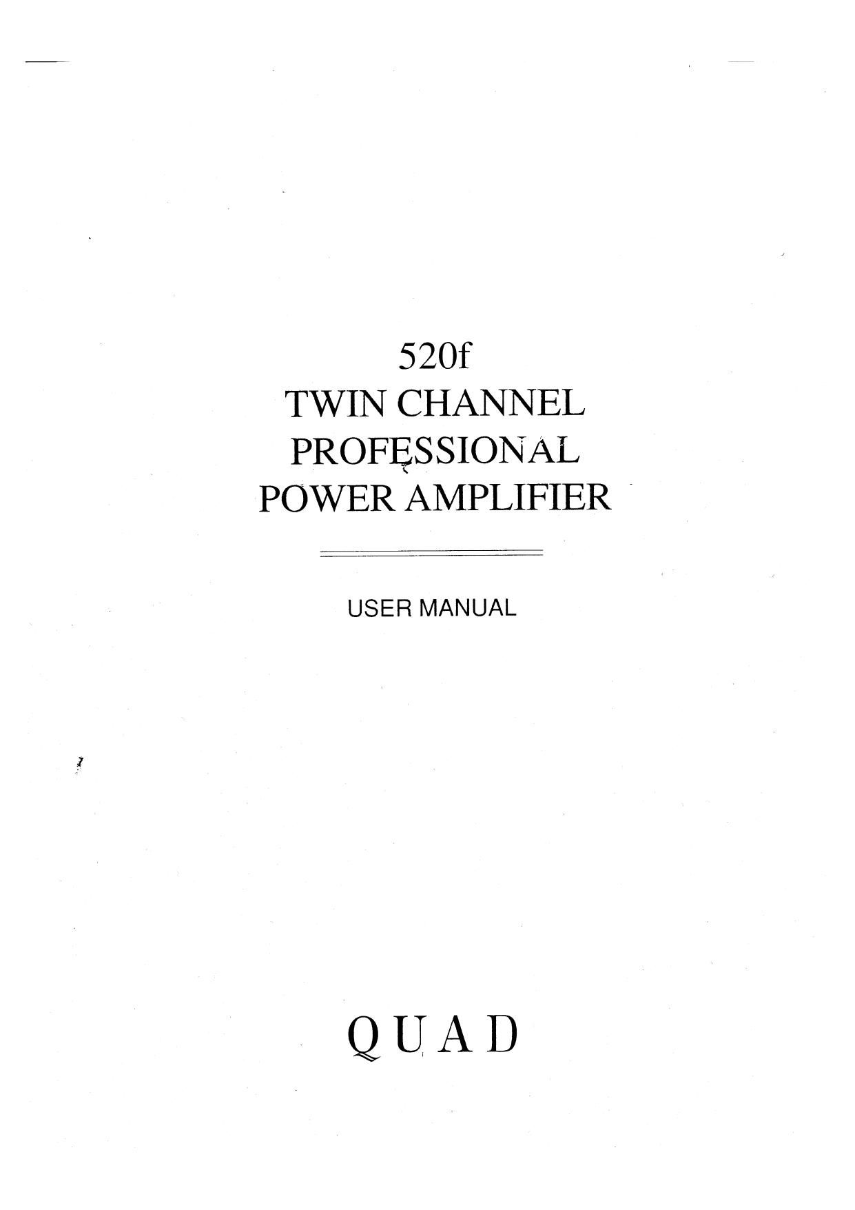 Quad 520 F Owners Manual