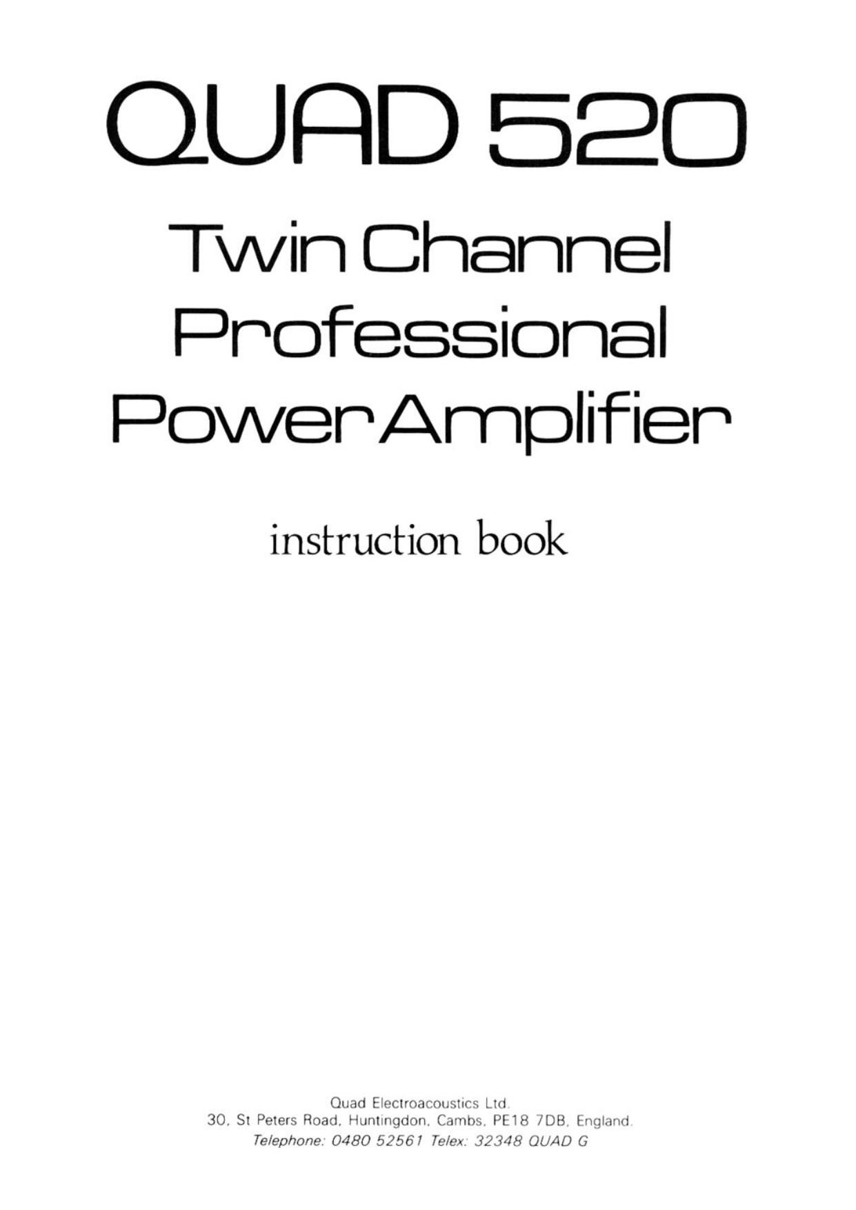 Quad 520 Owners Manual