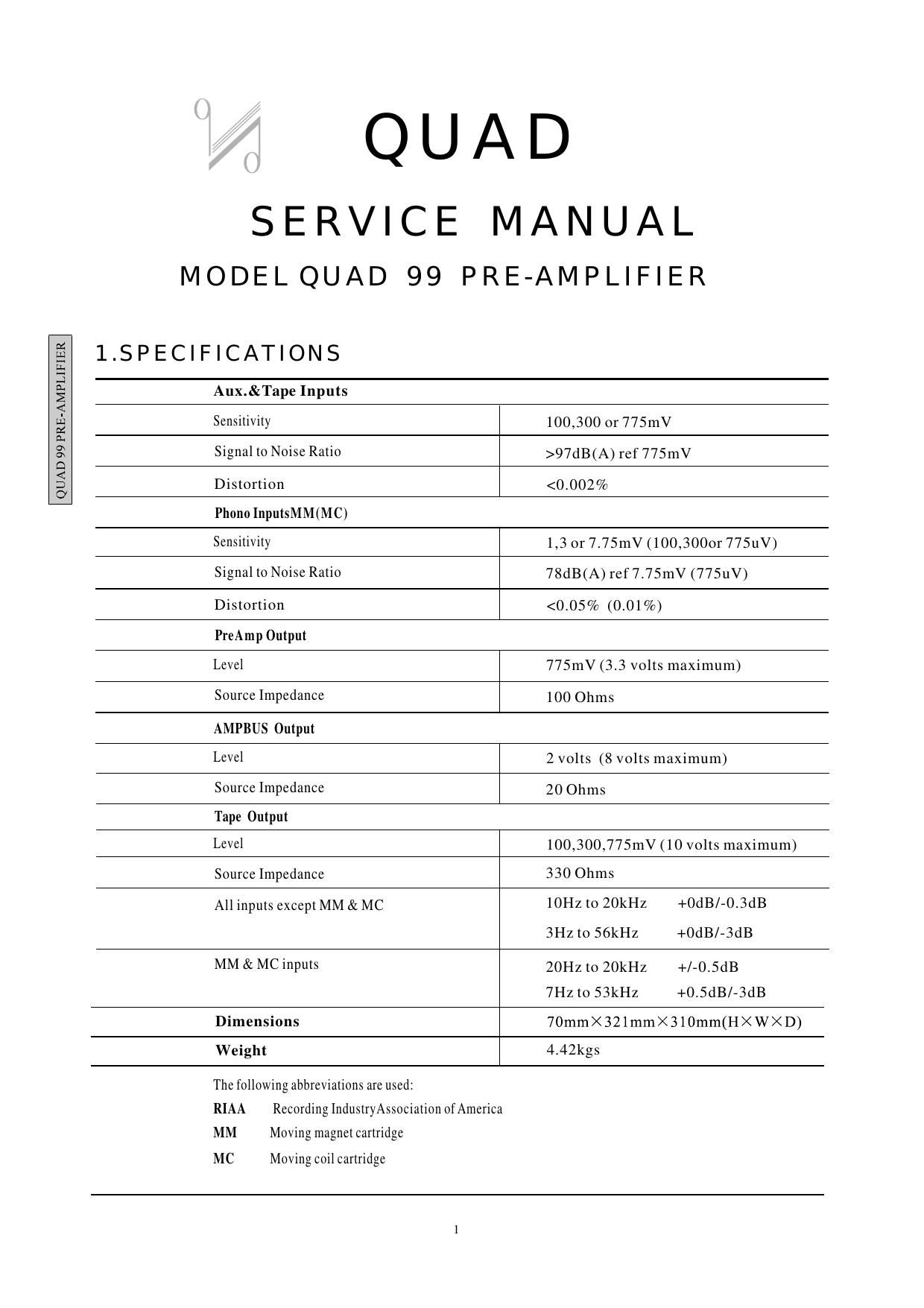 Quad 99 Service Manual