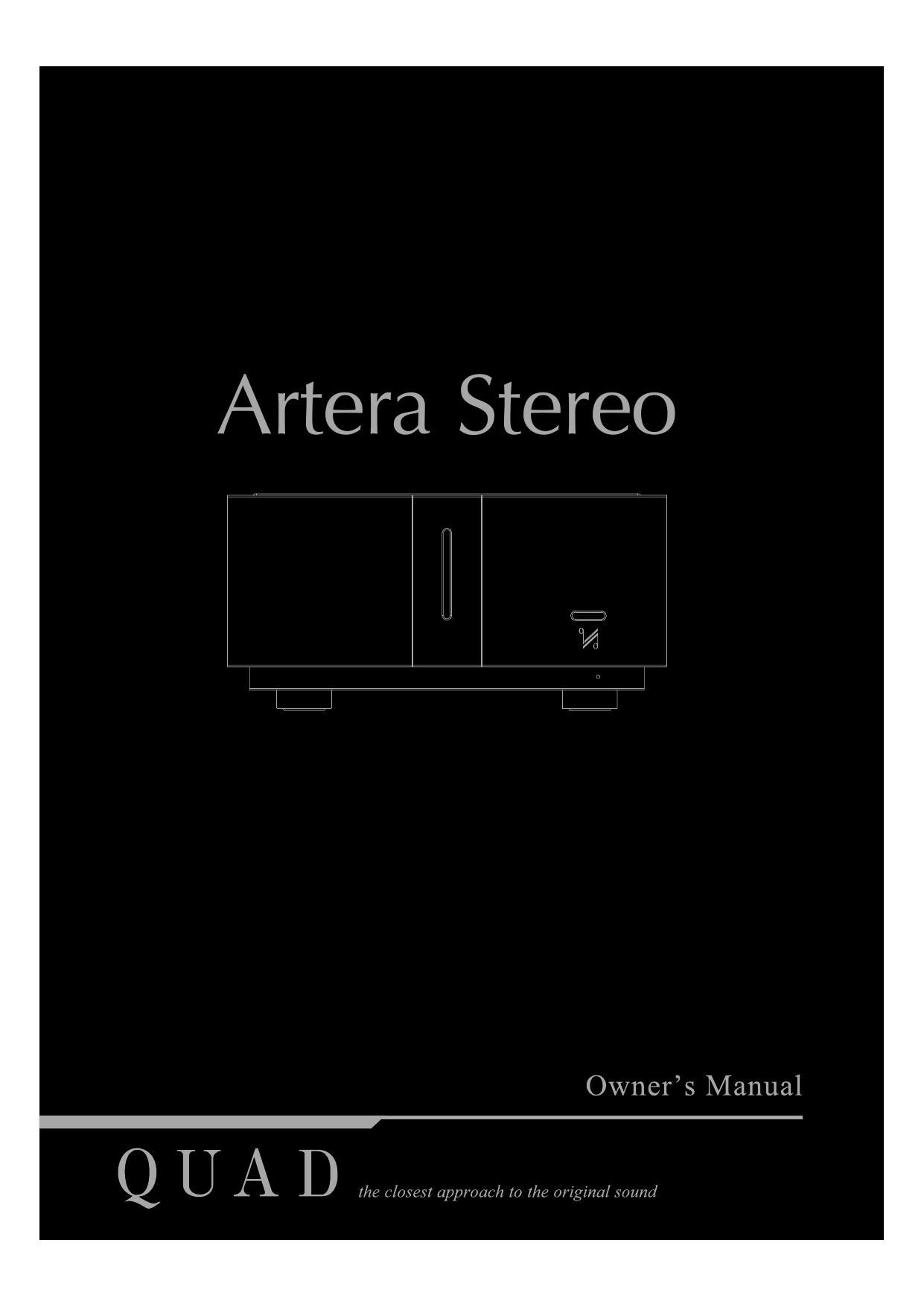 Quad Artera Stereo Owners Manual