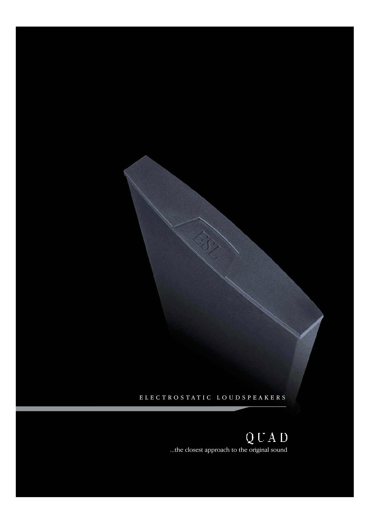 Quad Electrostatic Loudspeakers Brochure