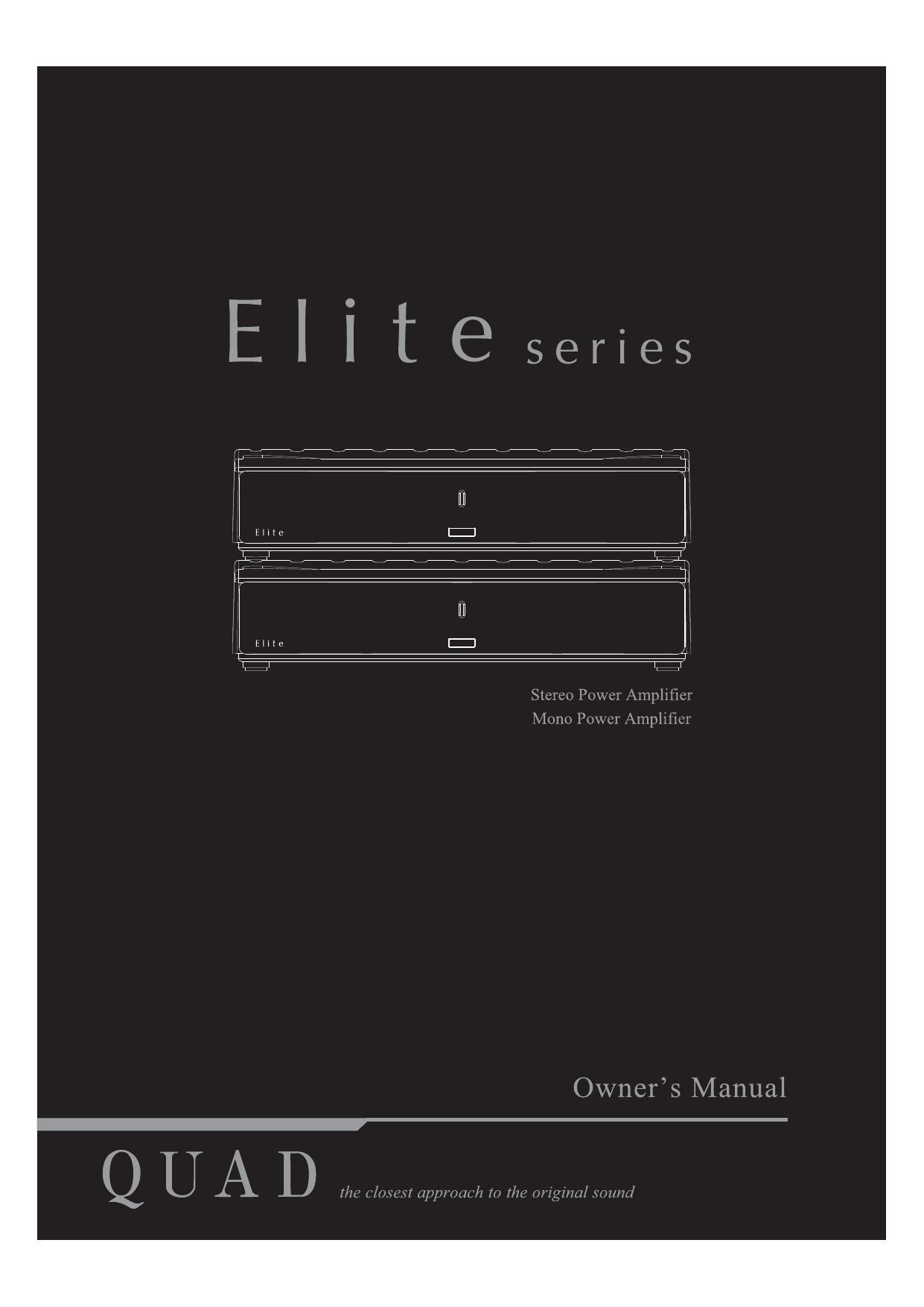 Quad Elite Mono Owners Manual
