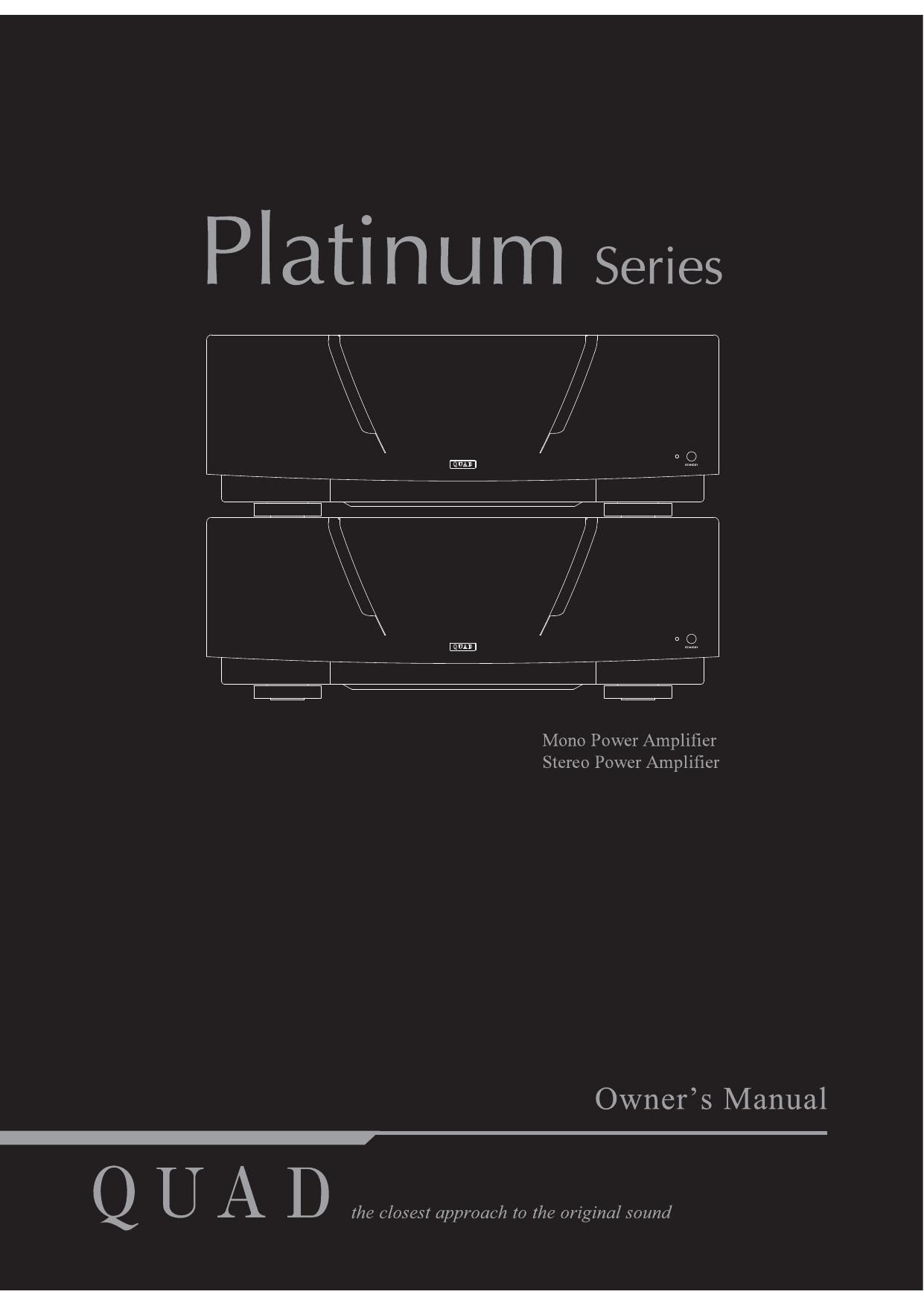 Quad Platinum Series Owners Manual