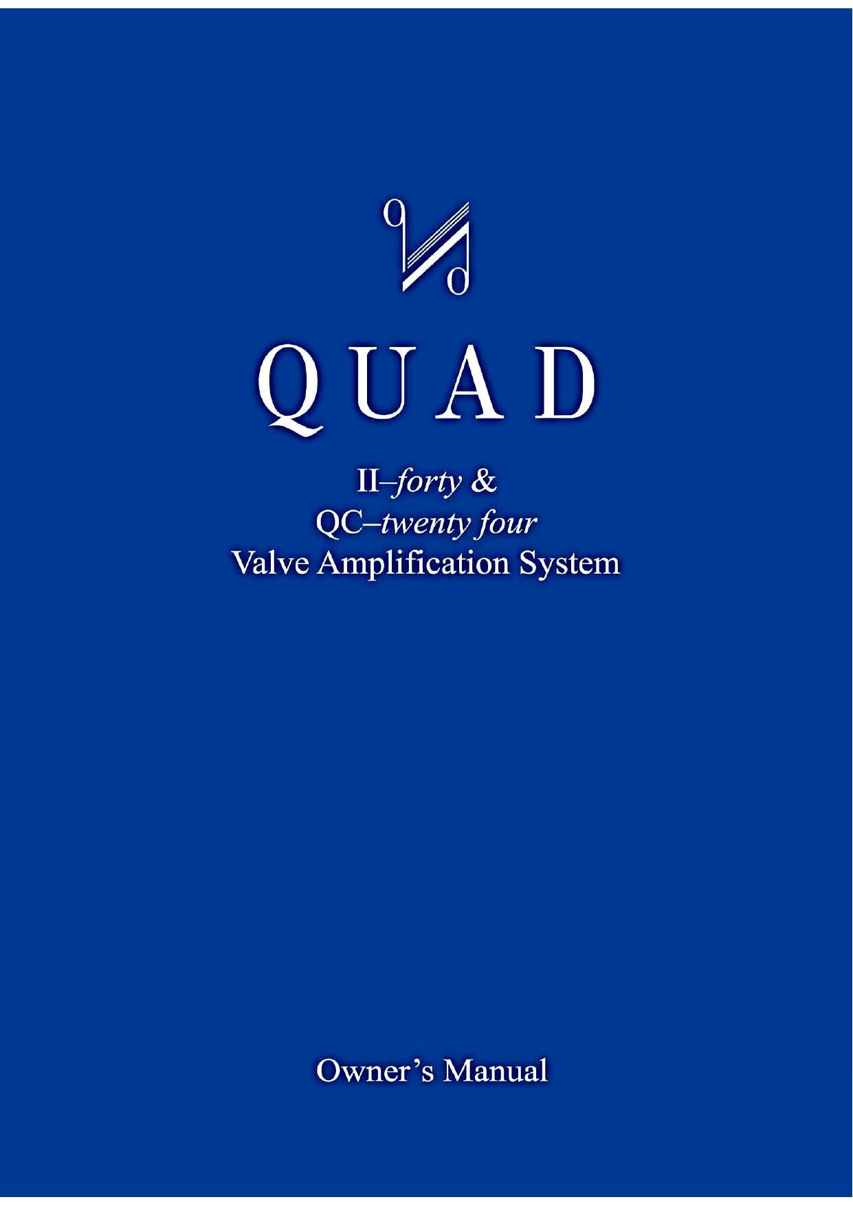 Quad QC Twenty Four Owners Manual