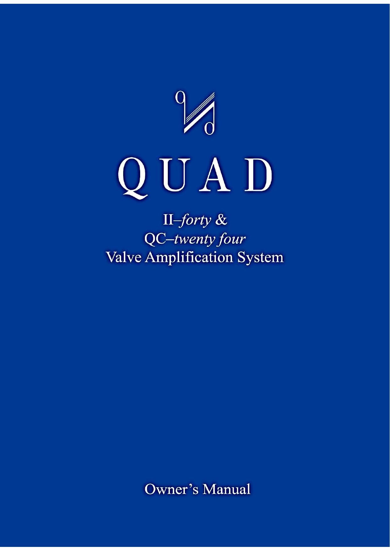 Quad QC Twenty Four Owners Manual
