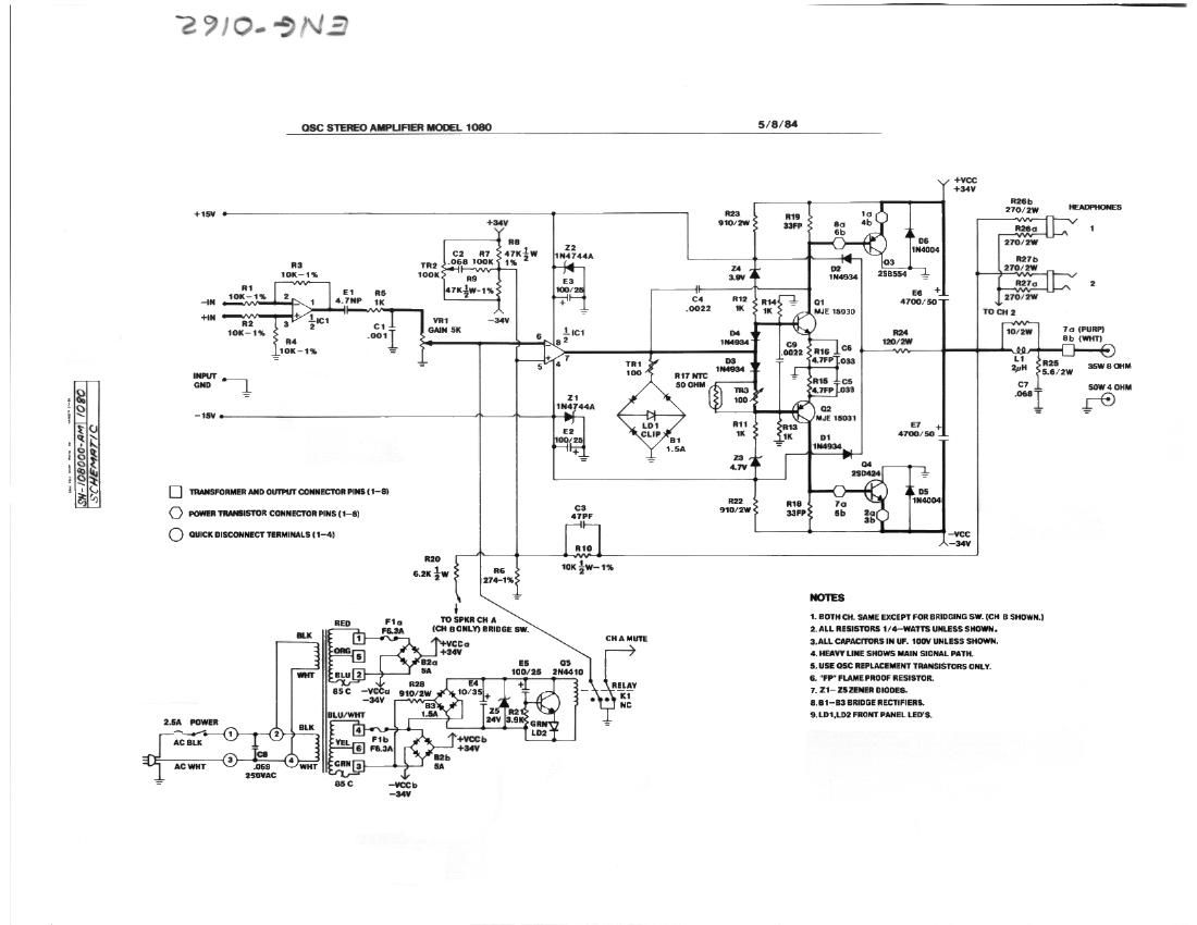 QSC 1080 Schematic