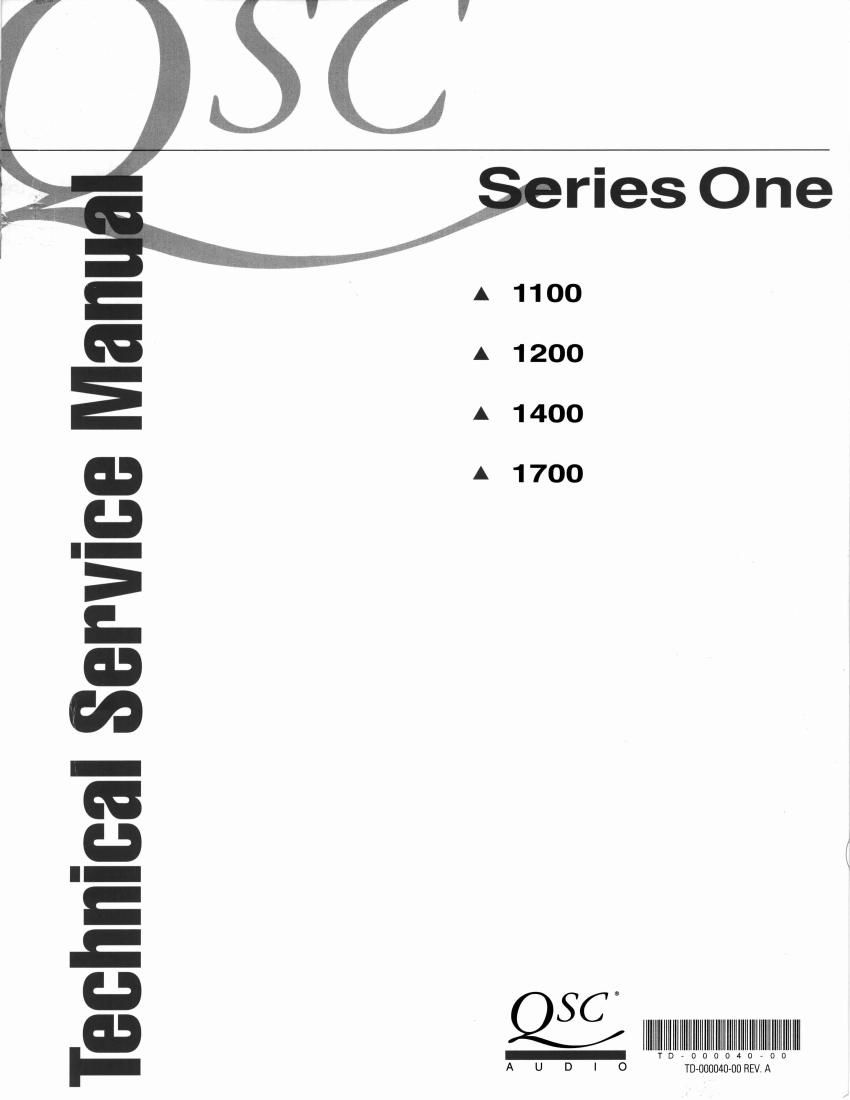 QSC 1100 1200 1400 1700 Series One Service Manual