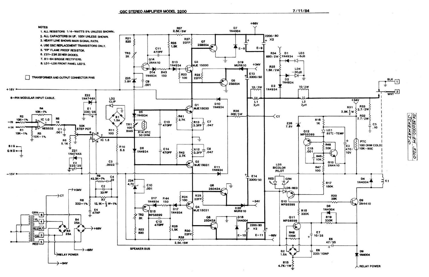 QSC 3200 Schematic