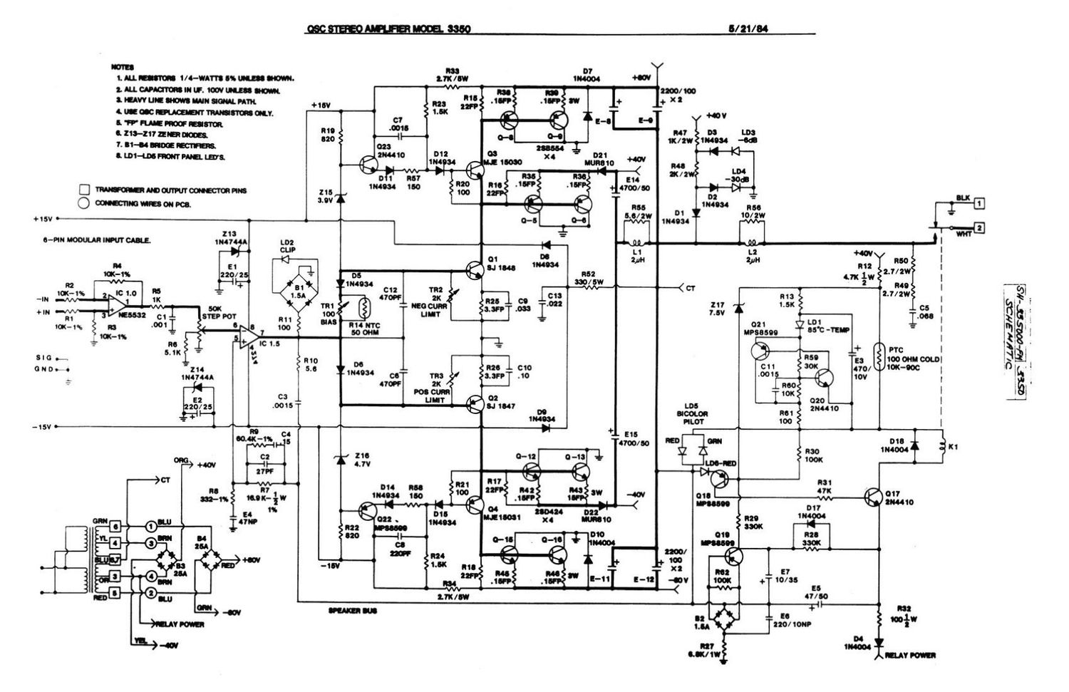 QSC 3350 Schematic