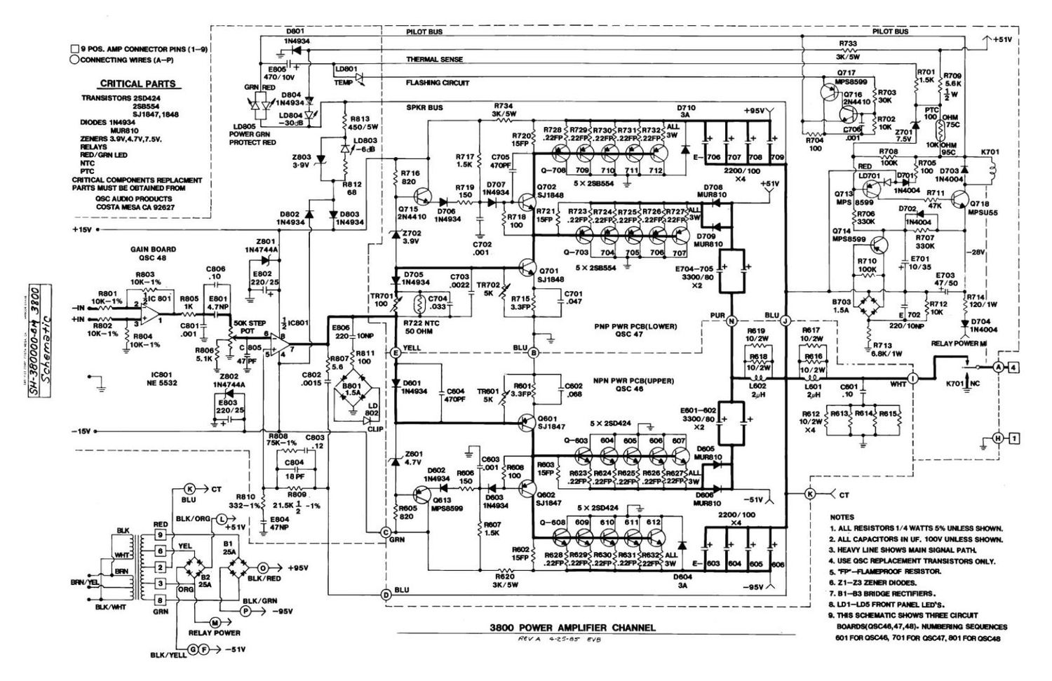 QSC 3800 Schematic