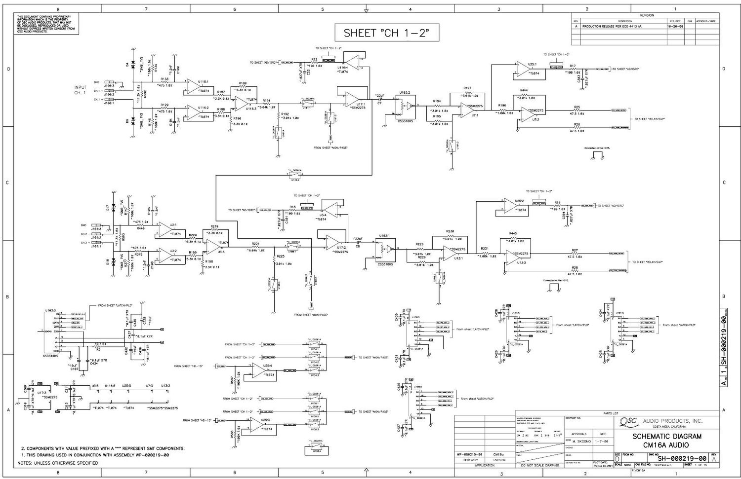 QSC CM 16A Schematics