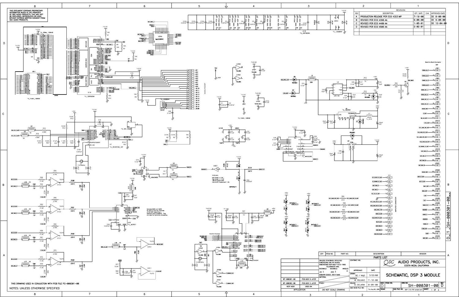 QSC DSP 3 Schematics