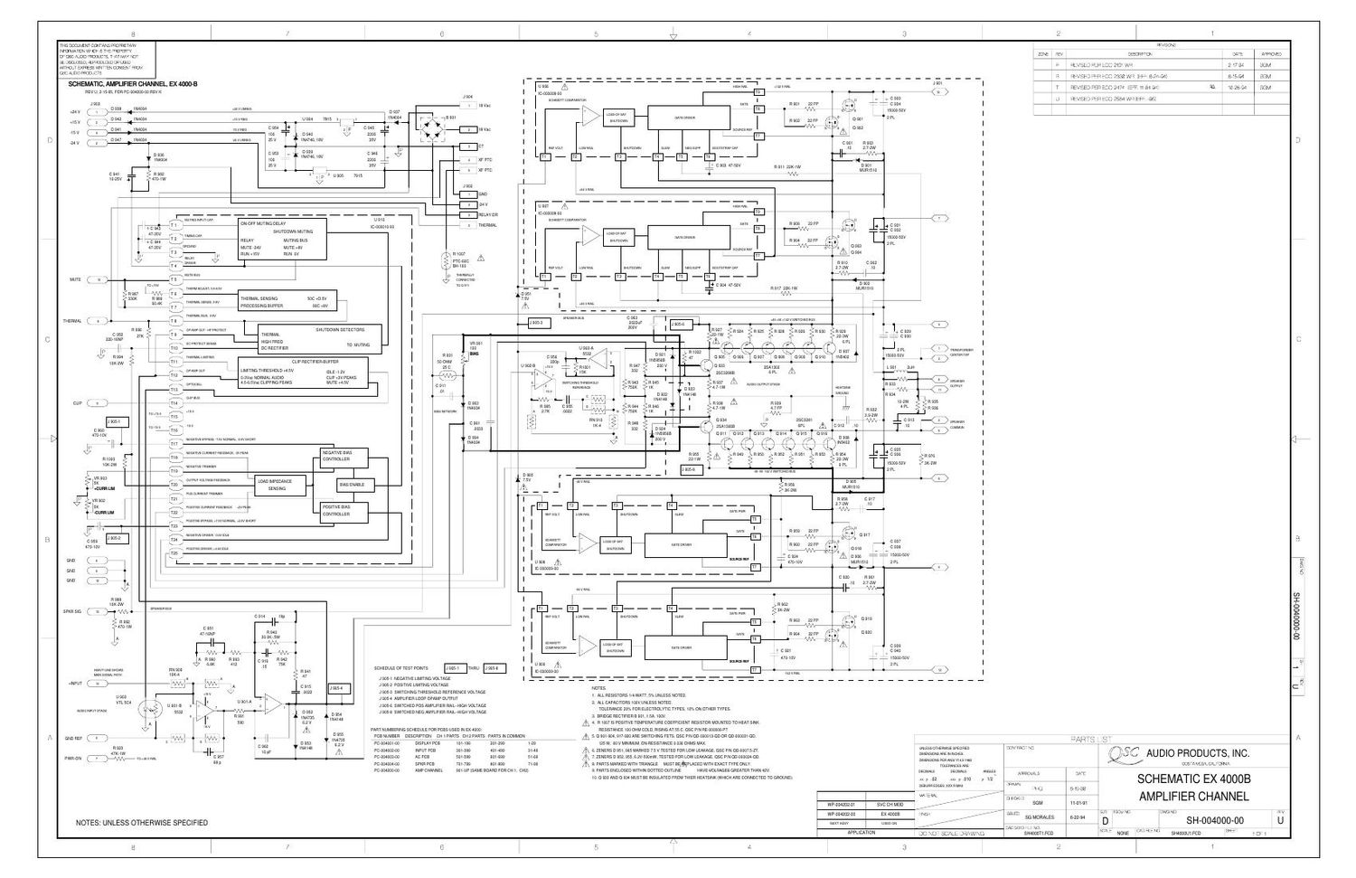 QSC EX 4000 4000B Schematics