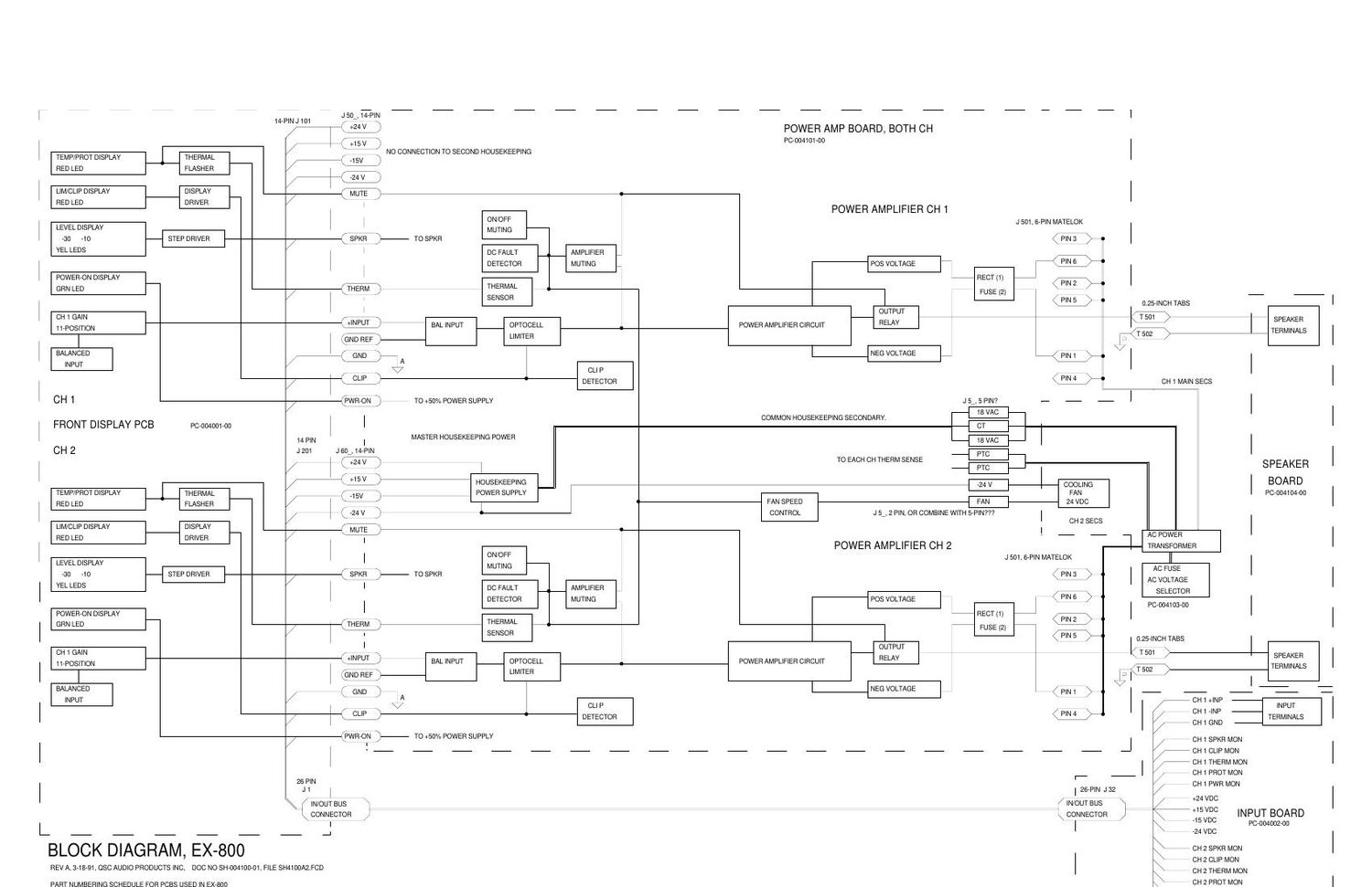 QSC EX 800 Schematics