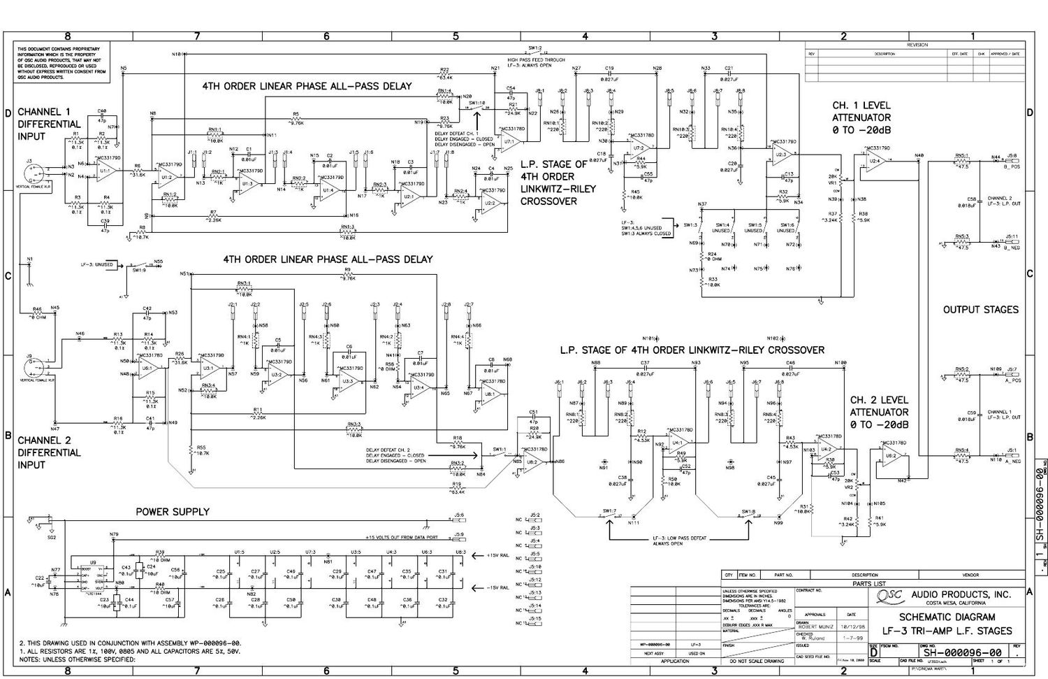 QSC LF 3 Tri Amp Schematic