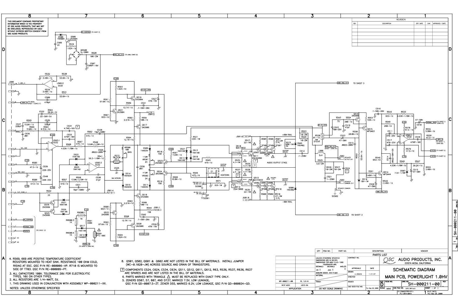 QSC PL 1 0HV Schematics