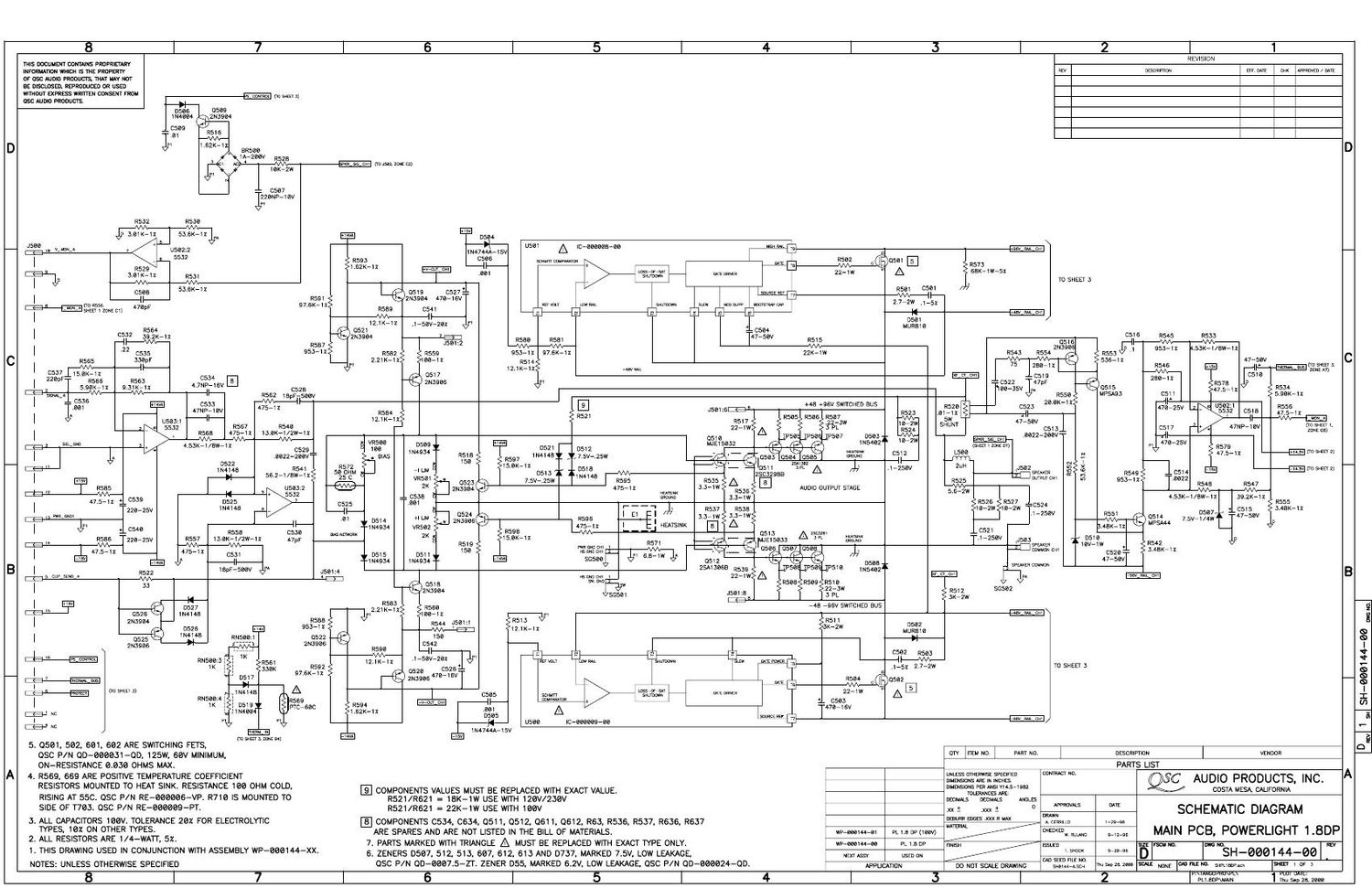 QSC PL 1 8 Schematics